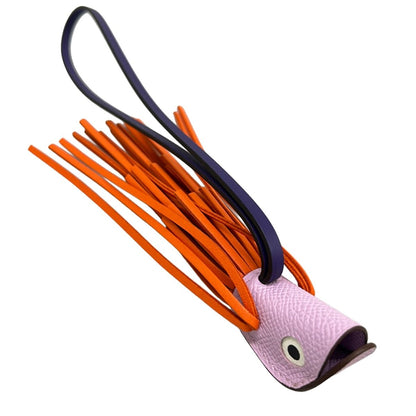 Hermes Key Holder Same Poisson Charm Gimove Fu Purple Fish Motif — view 6