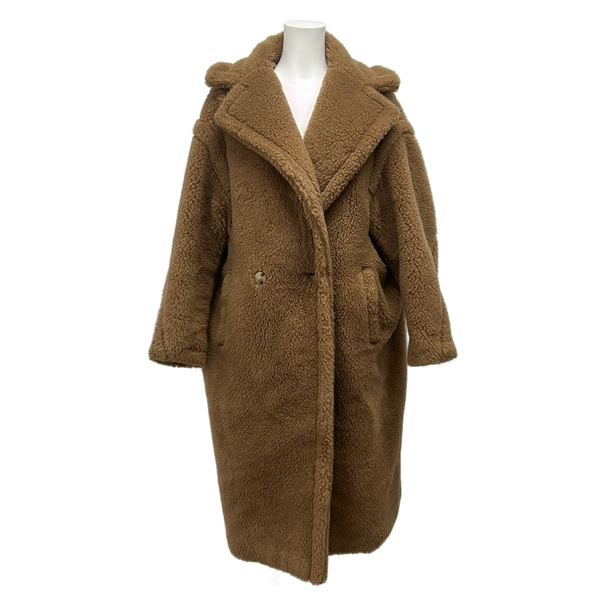 Max Mara Coat S Teddy Bear Brown Winter Silk