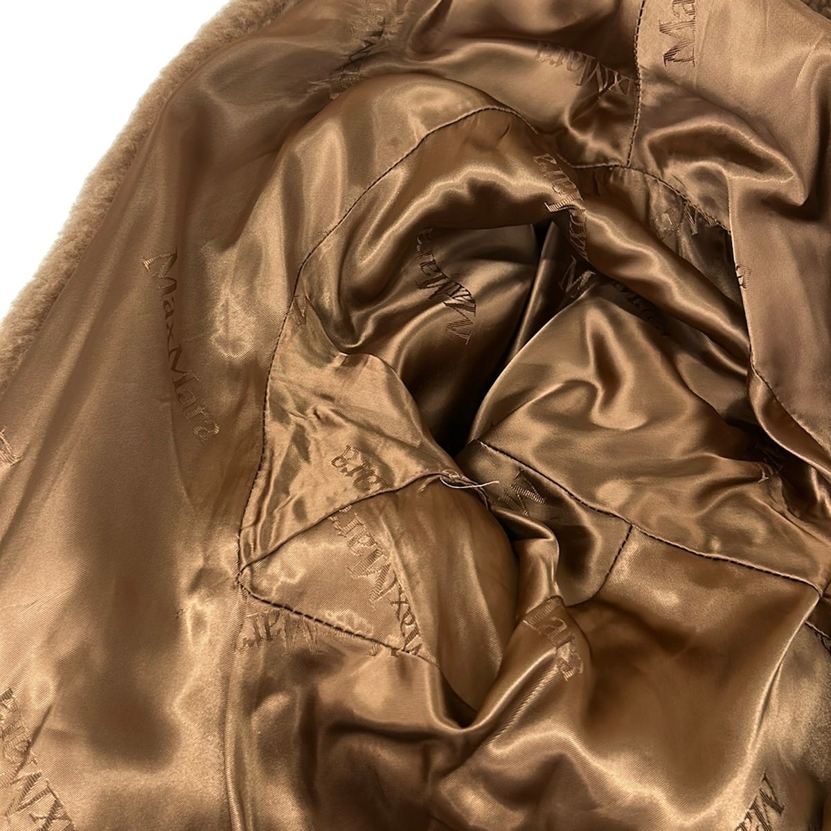Max Mara Coat S Teddy Bear Brown Winter Silk — view 8