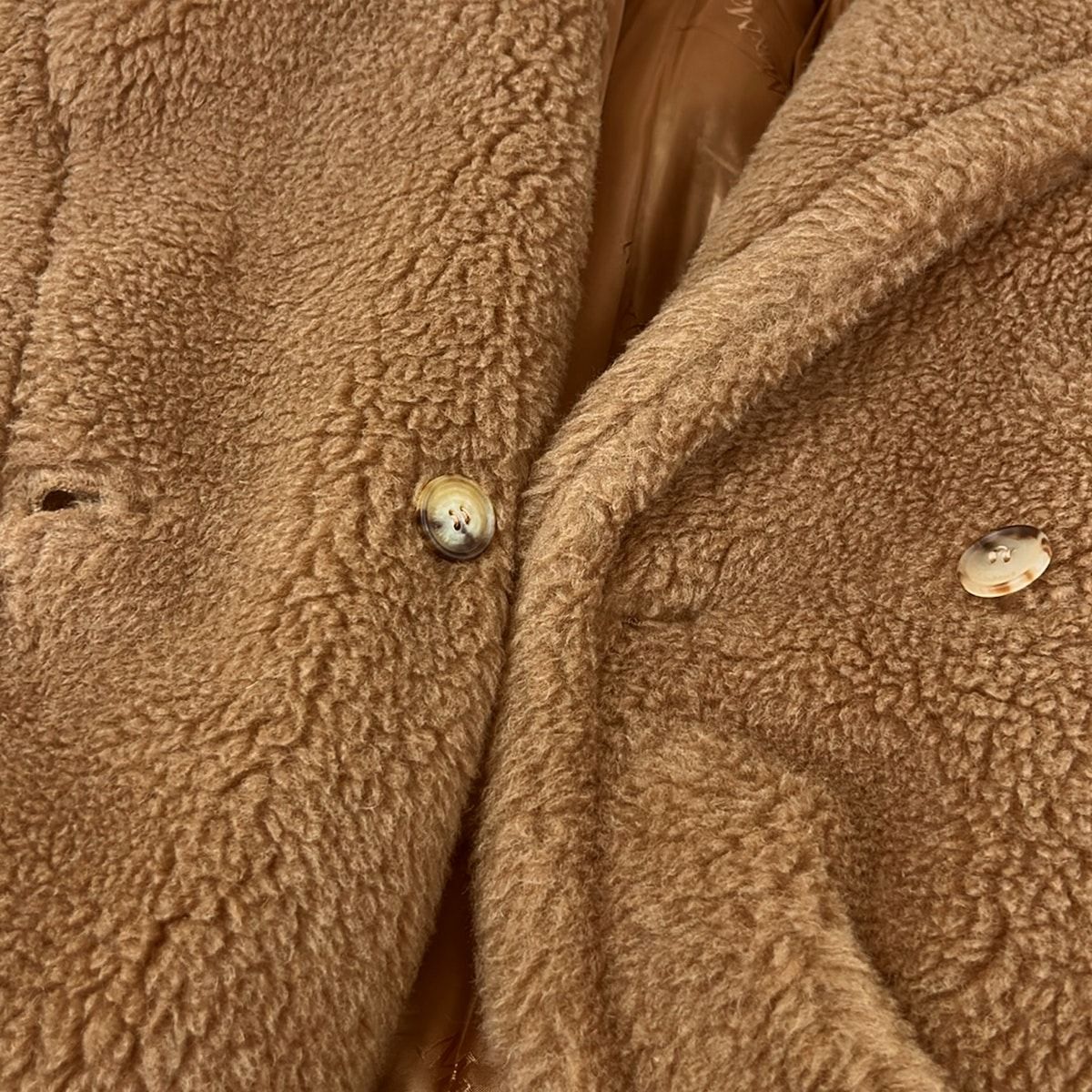 Max Mara Coat S Teddy Bear Brown Winter Silk — view 9