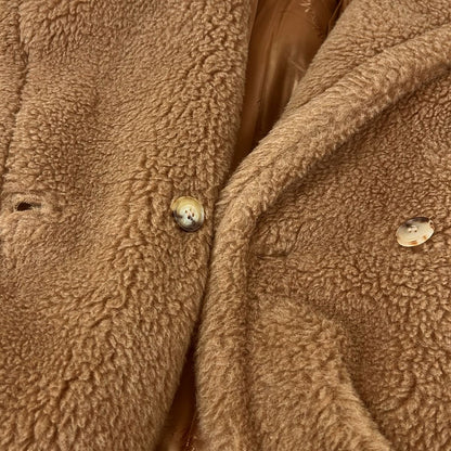 Max Mara Coat S Teddy Bear Brown Winter Silk — view 9