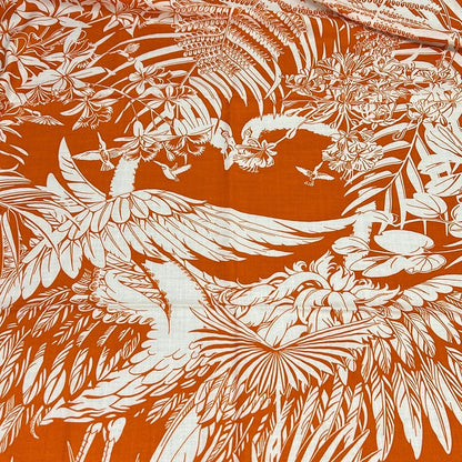 Hermes Shawl Carre Geant 140 Orange Cui White Flamingo Party Scarf — view 4