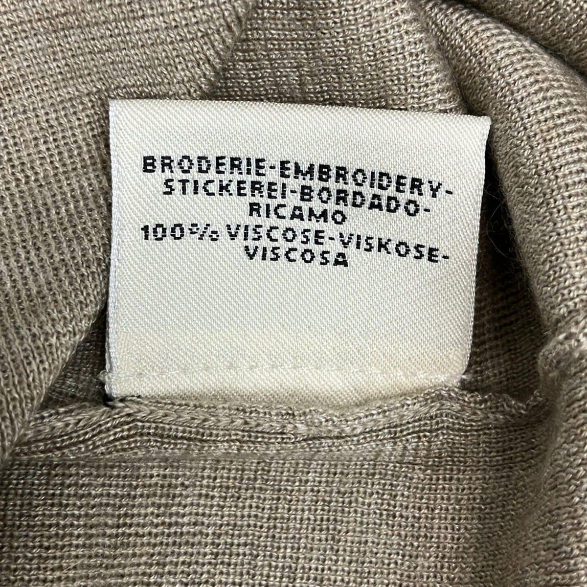Hermes Long Sleeve Sweater 34 S Beige High Neck Cashmere Silk Embroidery — view 5