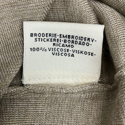 Hermes Long Sleeve Sweater 34 S Beige High Neck Cashmere Silk Embroidery — view 5