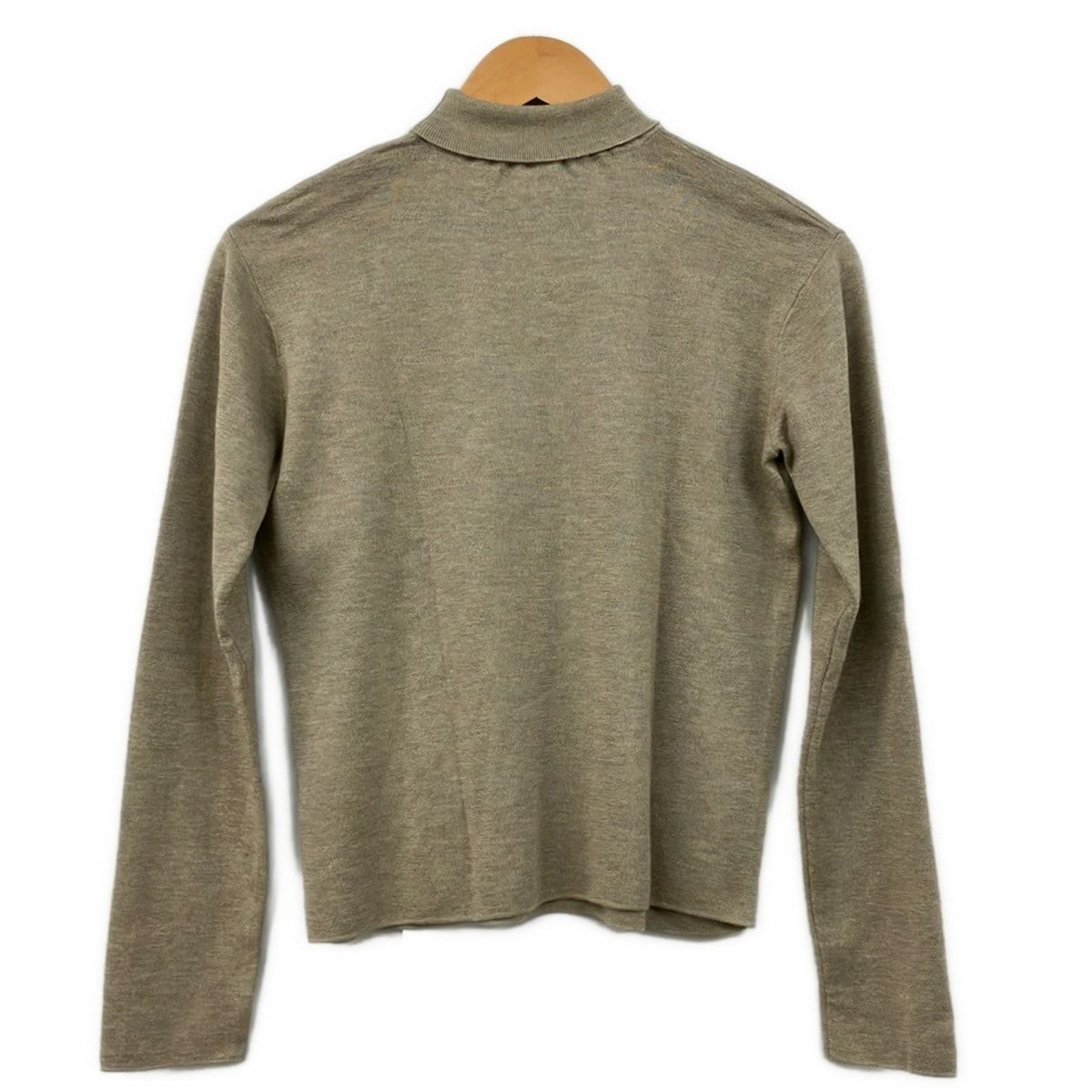 Hermes Long Sleeve Sweater 34 S Beige High Neck Cashmere Silk Embroidery — view 2