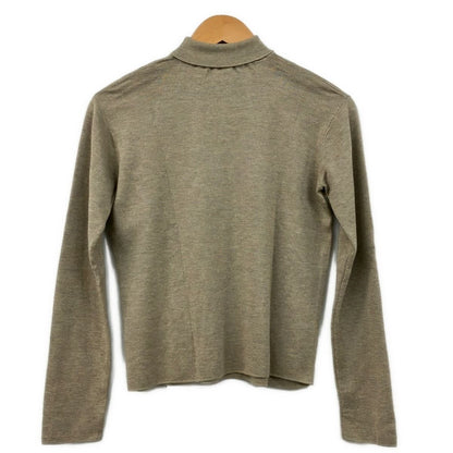 Hermes Long Sleeve Sweater 34 S Beige High Neck Cashmere Silk Embroidery — view 2