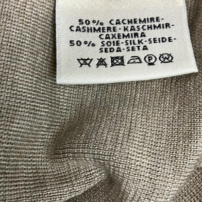 Hermes Long Sleeve Sweater 34 S Beige High Neck Cashmere Silk Embroidery — view 4
