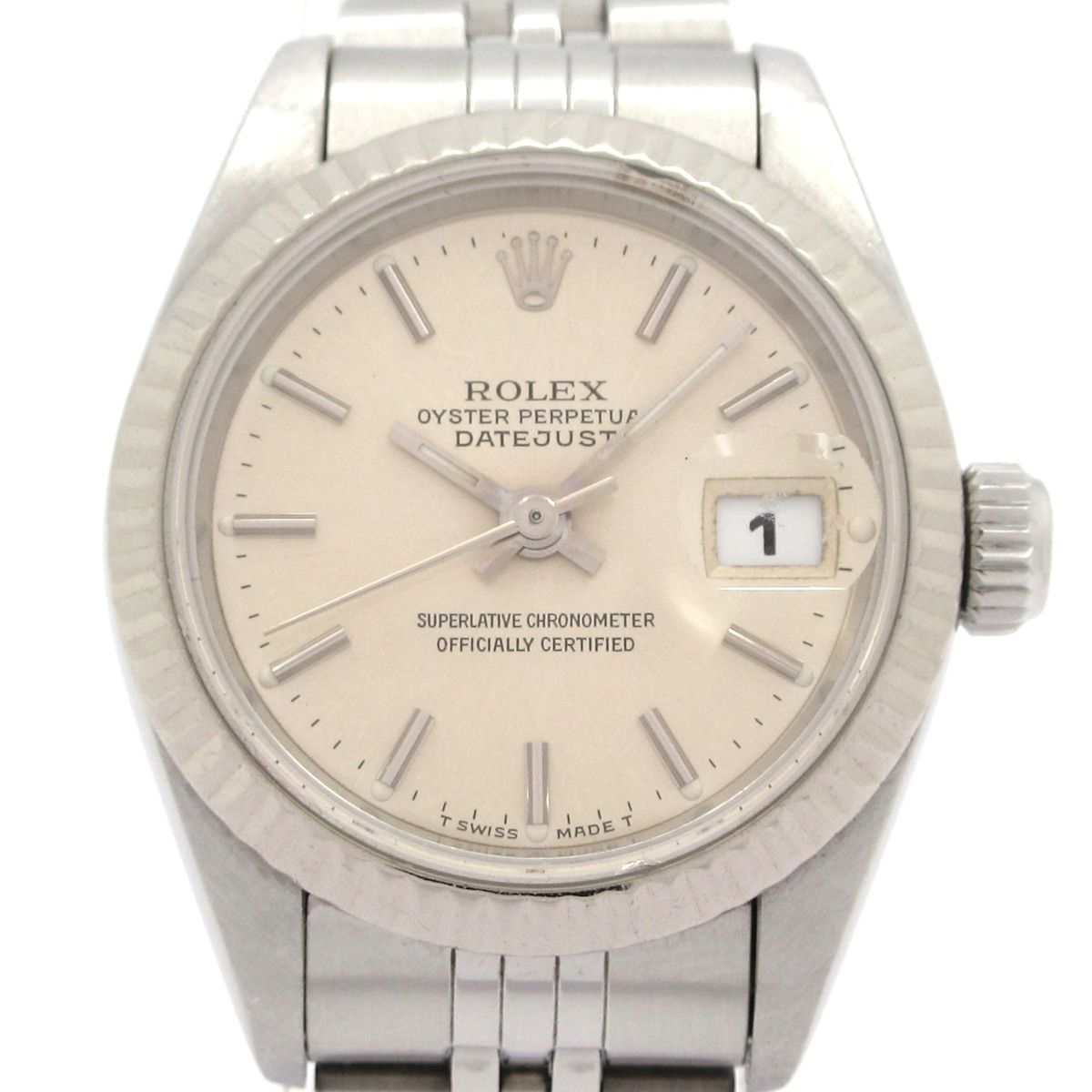 Rolex Watch Datejust SS 18k White Gold 16 Frames Silver