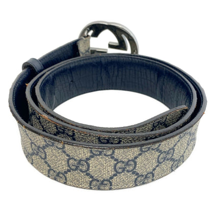Gucci Belt 38 Interlocking Beige Dark Navy — view 2