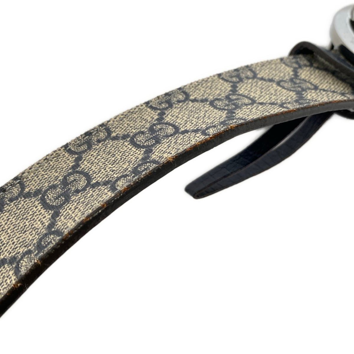 Gucci Belt 38 Interlocking Beige Dark Navy — view 9