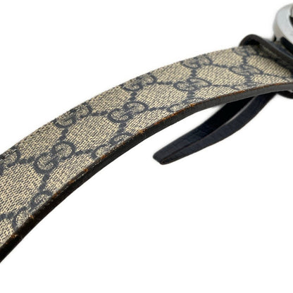 Gucci Belt 38 Interlocking Beige Dark Navy — view 9