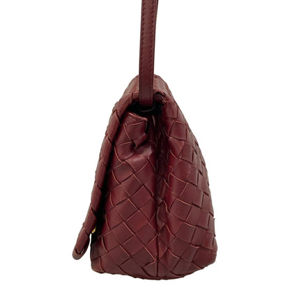 Bottega Veneta Shoulder Bag Intrecciato Bordeaux Leather — view 4