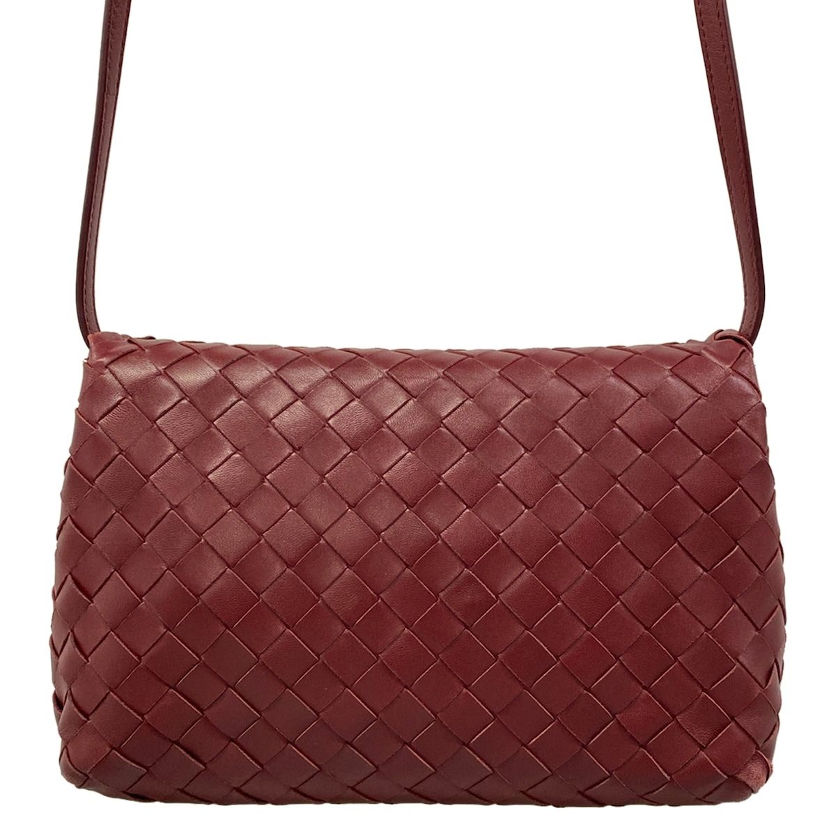 Bottega Veneta Shoulder Bag Intrecciato Bordeaux Leather — view 3