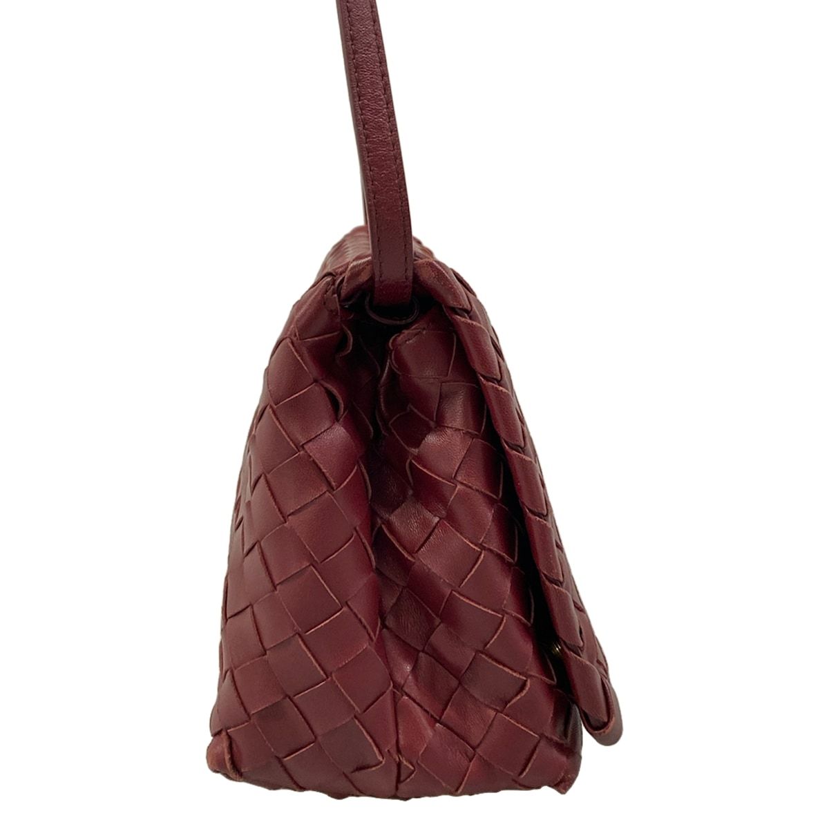 Bottega Veneta Shoulder Bag Intrecciato Bordeaux Leather — view 2