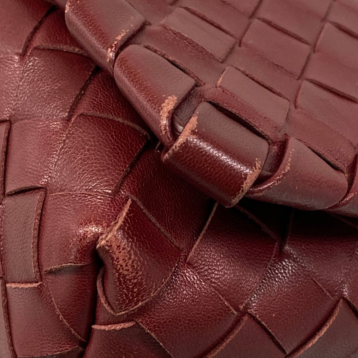 Bottega Veneta Shoulder Bag Intrecciato Bordeaux Leather — view 6