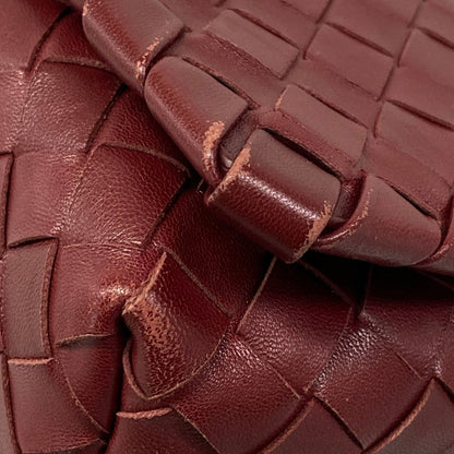 Bottega Veneta Shoulder Bag Intrecciato Bordeaux Leather — view 6