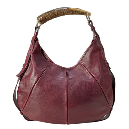 Saint Laurent Yves Rive Gauche Handbag Mombasa Bordeaux Leather