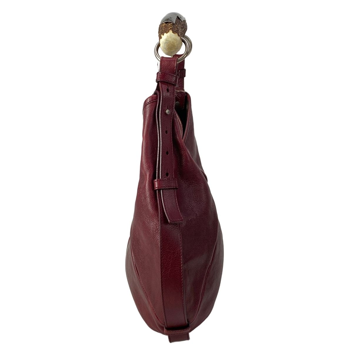 Saint Laurent Yves Rive Gauche Handbag Mombasa Bordeaux Leather — view 2