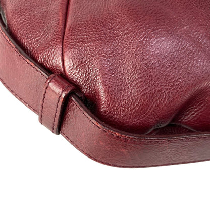 Saint Laurent Yves Rive Gauche Handbag Mombasa Bordeaux Leather — view 9
