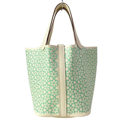 Hermes Handbag Picotin Lock PM Lucky Daisy Nata Vert Silver — view 4