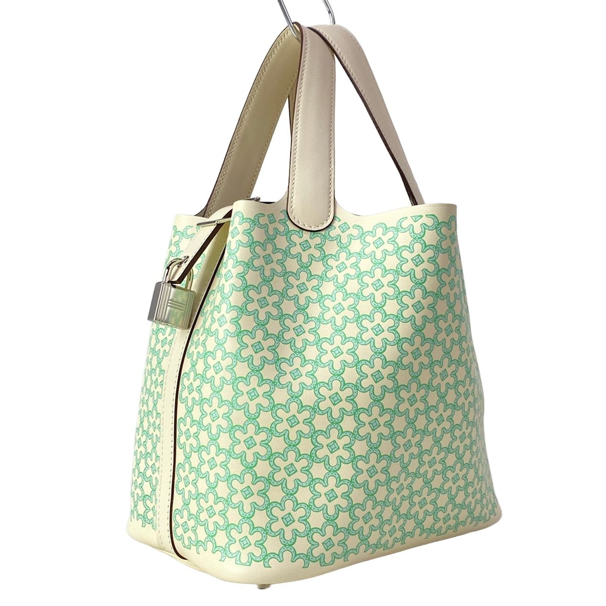Hermes Handbag Picotin Lock PM Lucky Daisy Nata Vert Silver
