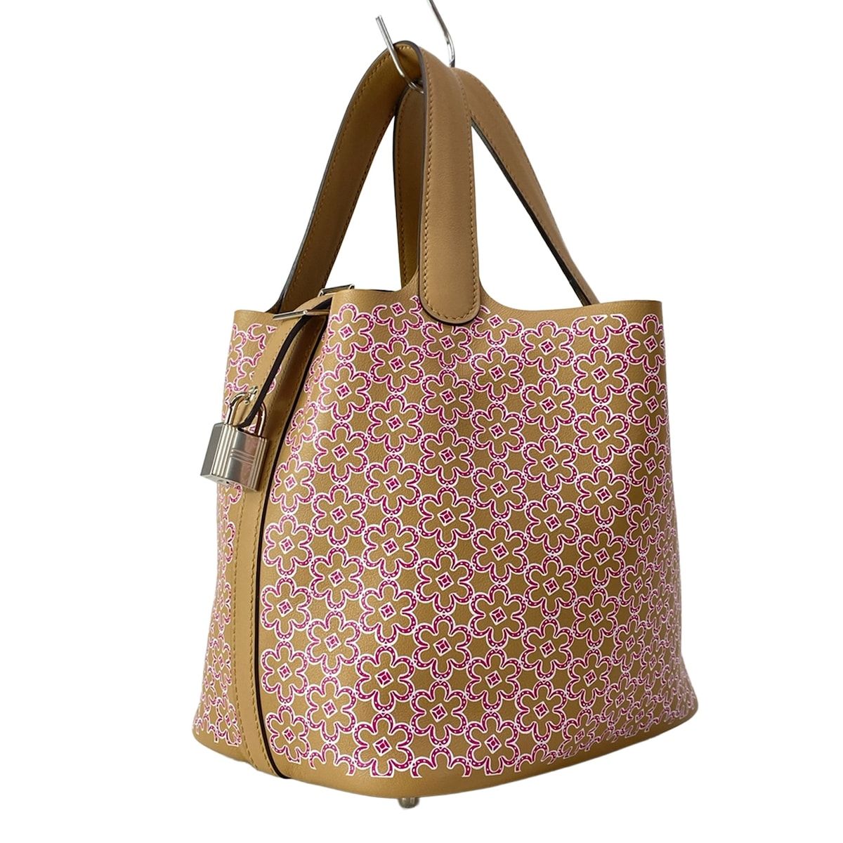 Hermes Handbag Picotin Lock PM Lucky Daisy Chai Rose White Silver