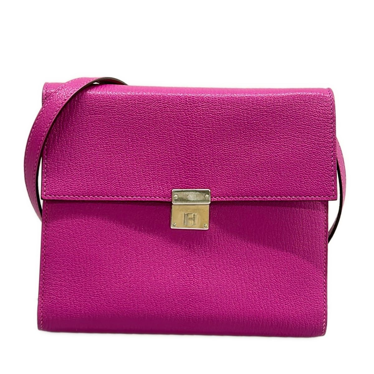 Hermes Wallet Click 16 Rose Purple Shoulder Silver