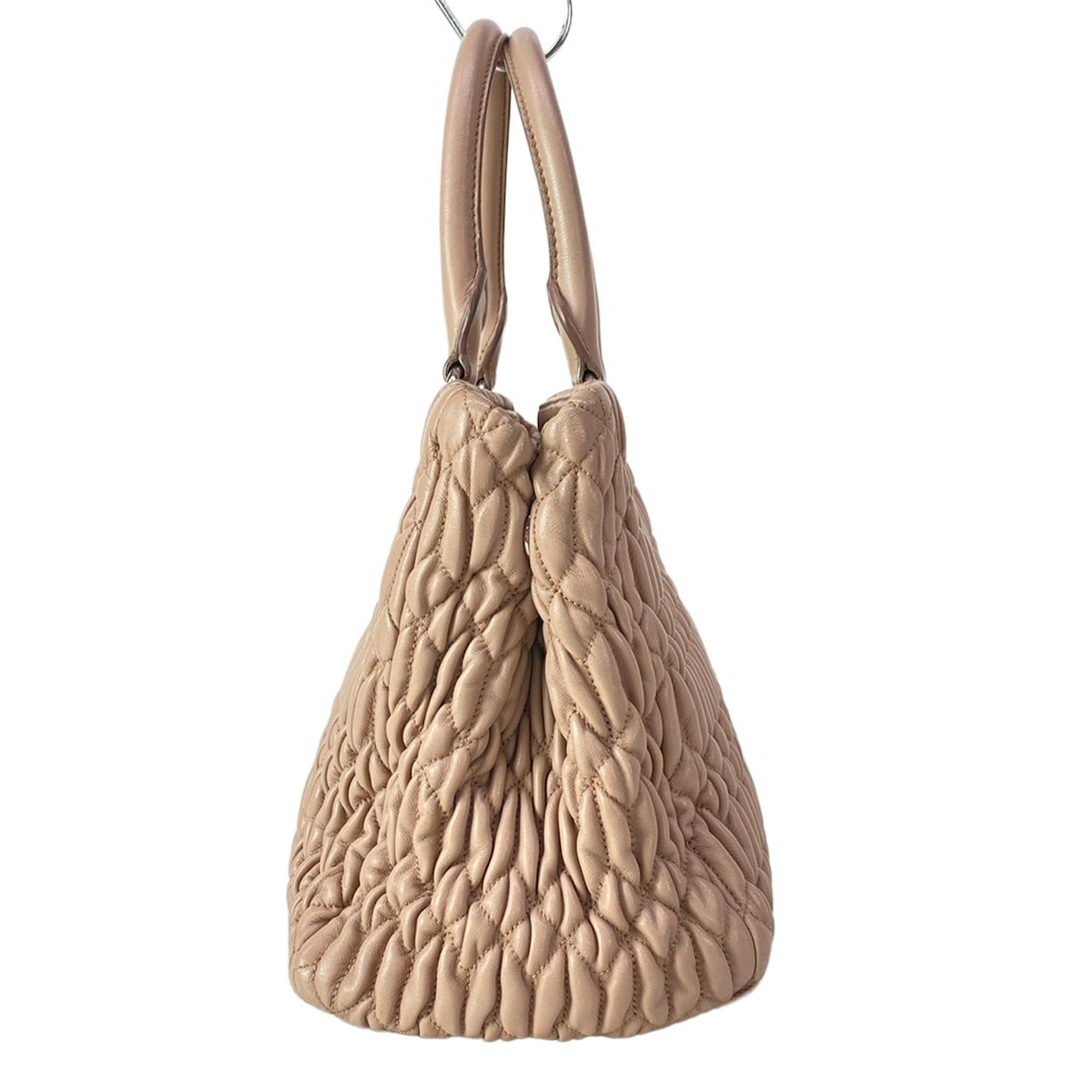Miu Miu Tote Miu Crystal Pink Beige Leather — view 2