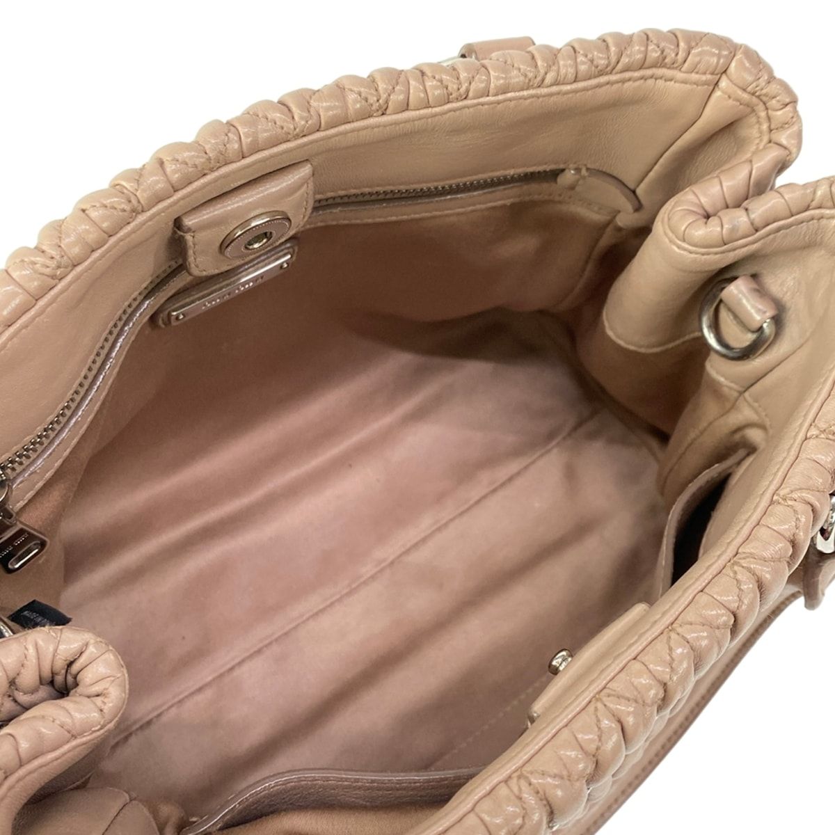 Miu Miu Tote Miu Crystal Pink Beige Leather — view 7