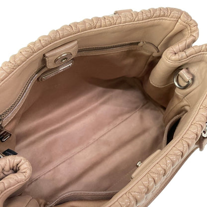 Miu Miu Tote Miu Crystal Pink Beige Leather — view 7