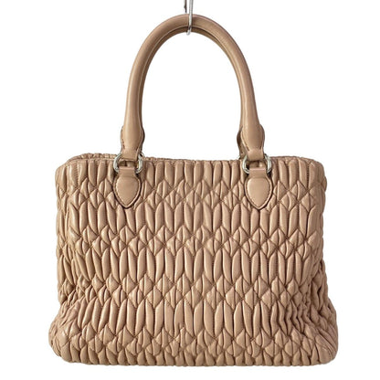 Miu Miu Tote Miu Crystal Pink Beige Leather — view 3