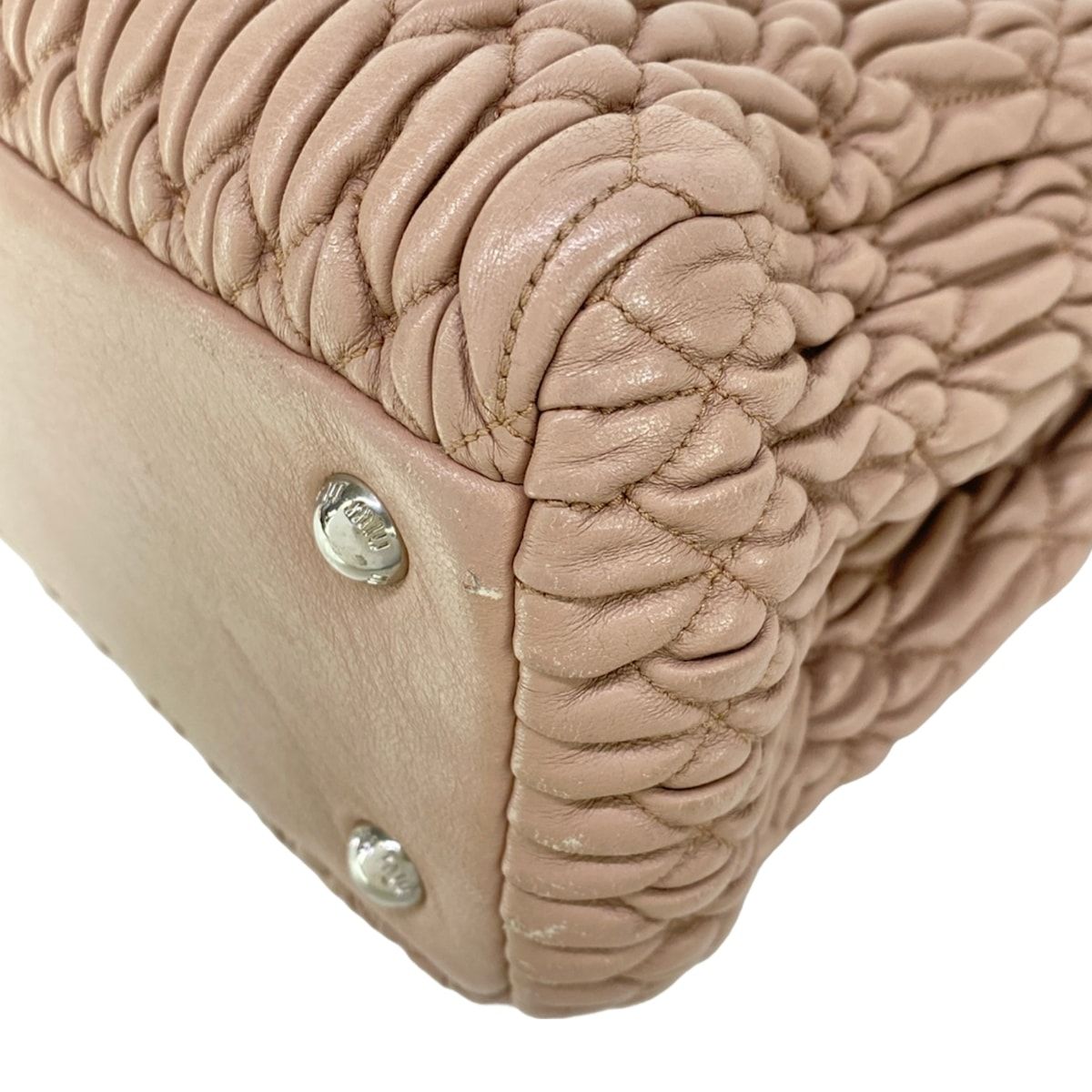 Miu Miu Tote Miu Crystal Pink Beige Leather — view 6