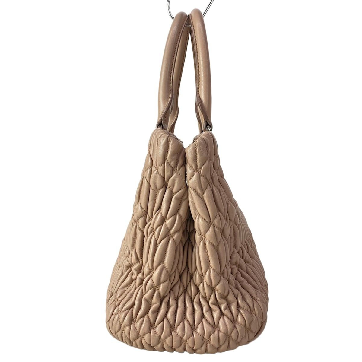 Miu Miu Tote Miu Crystal Pink Beige Leather — view 4
