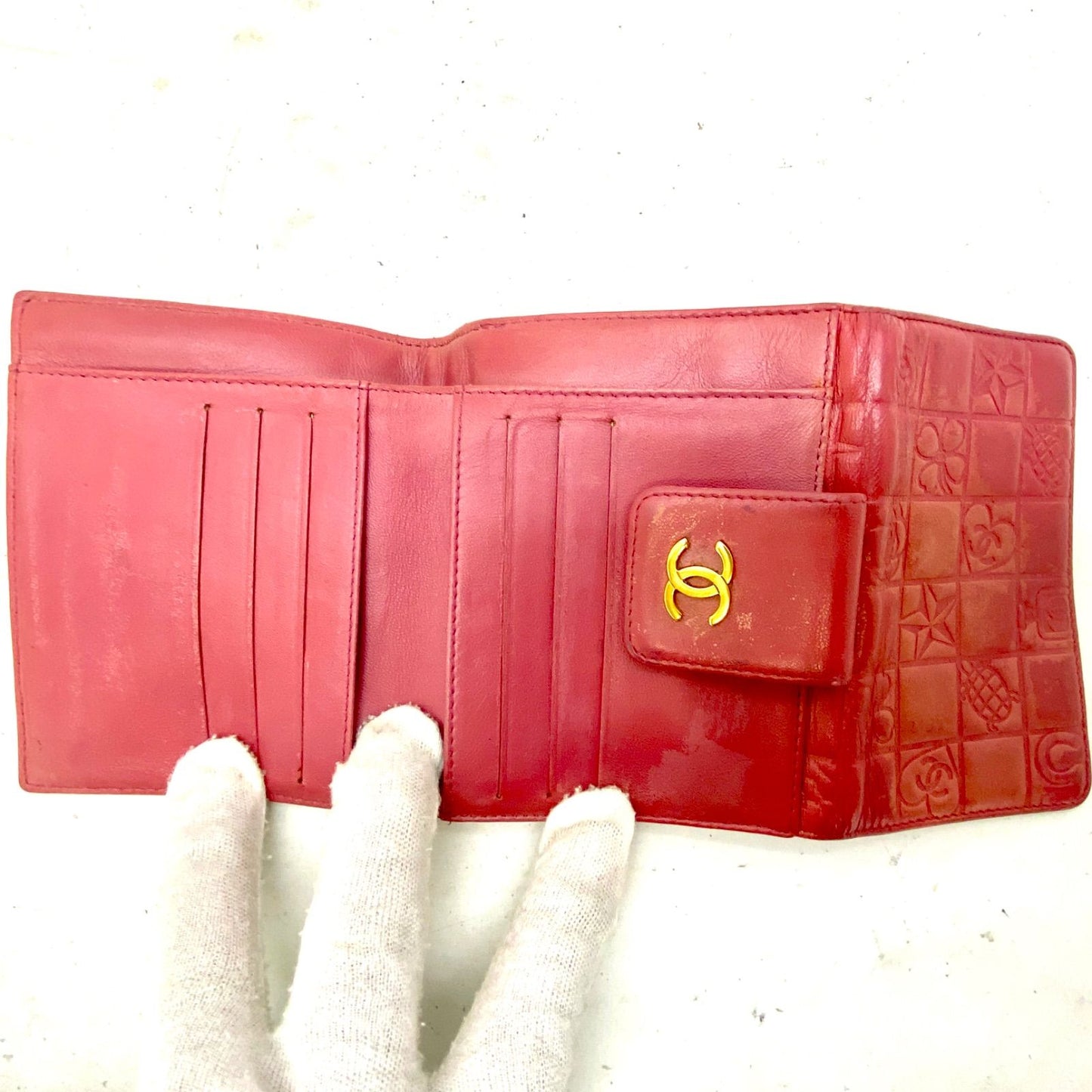 Chanel Fold Wallet Hook Icon Line CC Logo Pink — view 4