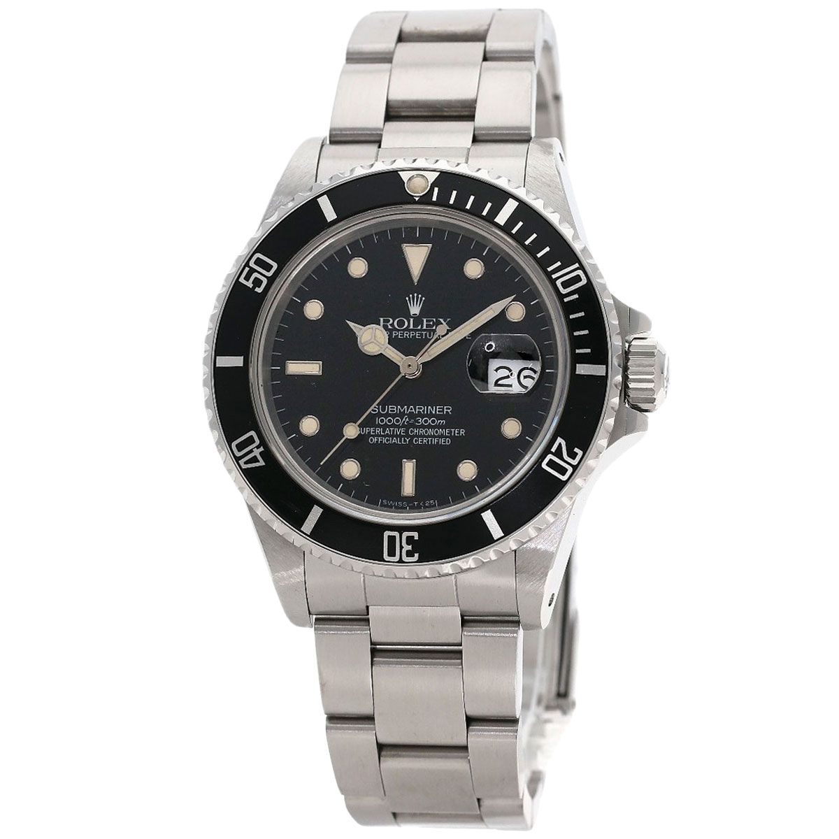 Rolex Submariner Date All Tritium Vintage Watch SS