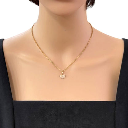 Hermes Gambard Clou de Selle Round Necklace 18k Gold Diamond — view 2