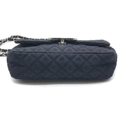 Chanel CC Logo Cruise Line Canvas Chain Shoulder Bag Navy Purse — view 4