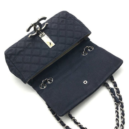 Chanel CC Logo Cruise Line Canvas Chain Shoulder Bag Navy Purse — view 8