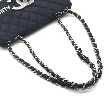 Chanel CC Logo Cruise Line Canvas Chain Shoulder Bag Navy Purse — view 7