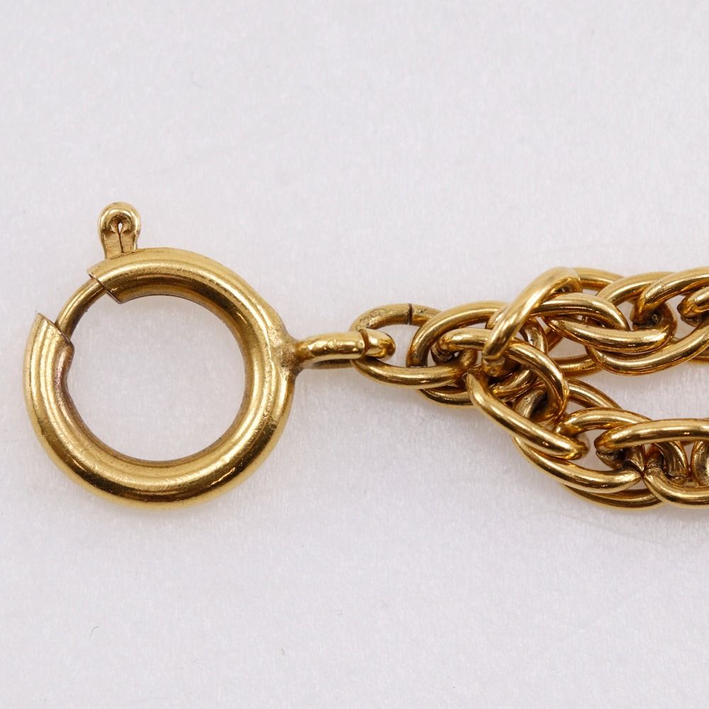 Chanel Loupe Pendant 2 Rows Vintage Gold Plated Necklace — view 7
