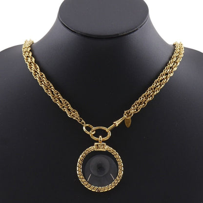 Chanel Loupe Pendant 2 Rows Vintage Gold Plated Necklace — view 2
