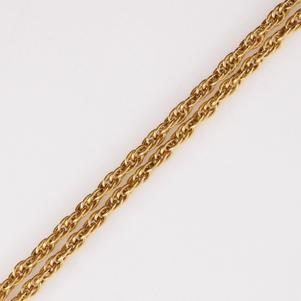 Chanel Loupe Pendant 2 Rows Vintage Gold Plated Necklace — view 4