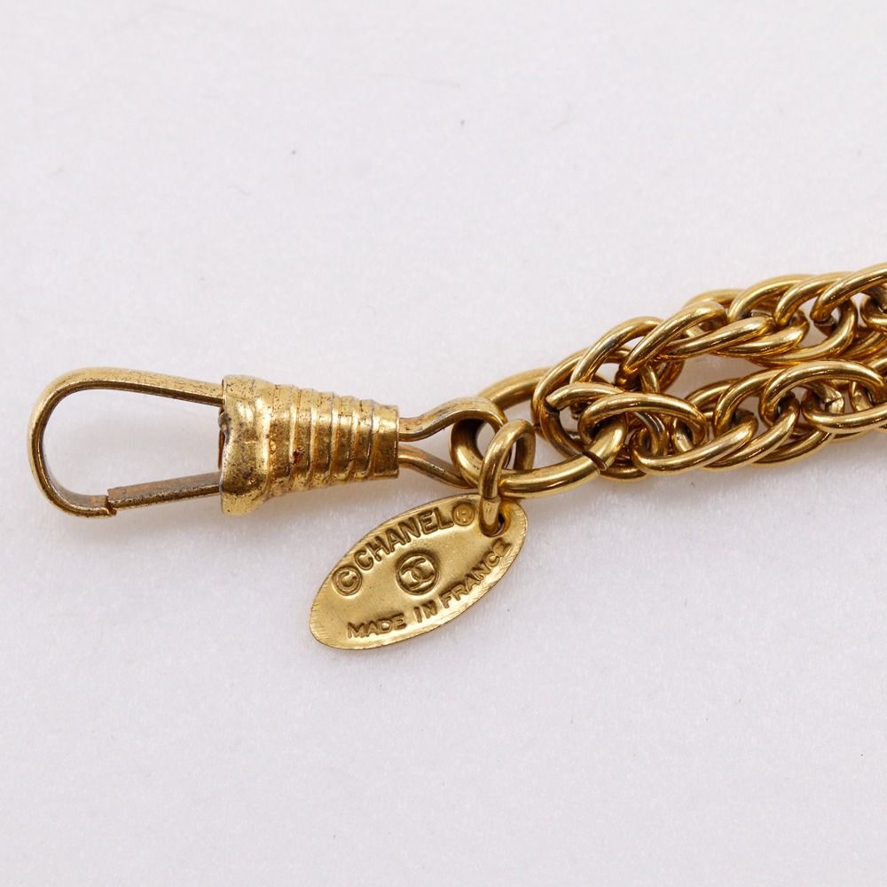 Chanel Loupe Pendant 2 Rows Vintage Gold Plated Necklace — view 6