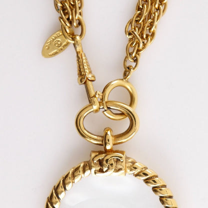 Chanel Loupe Pendant 2 Rows Vintage Gold Plated Necklace — view 5