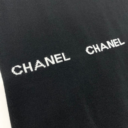 Chanel Sleeveless Knit Sweater Logo Top Black — view 6