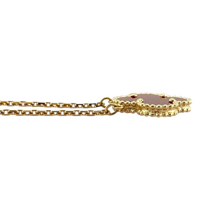Van Cleef & Arpels Vintage Alhambra Carnelian Necklace 18k Gold — view 4