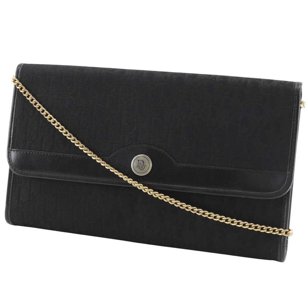 Dior Chain Shoulder Vintage Canvas Black Bag — view 2