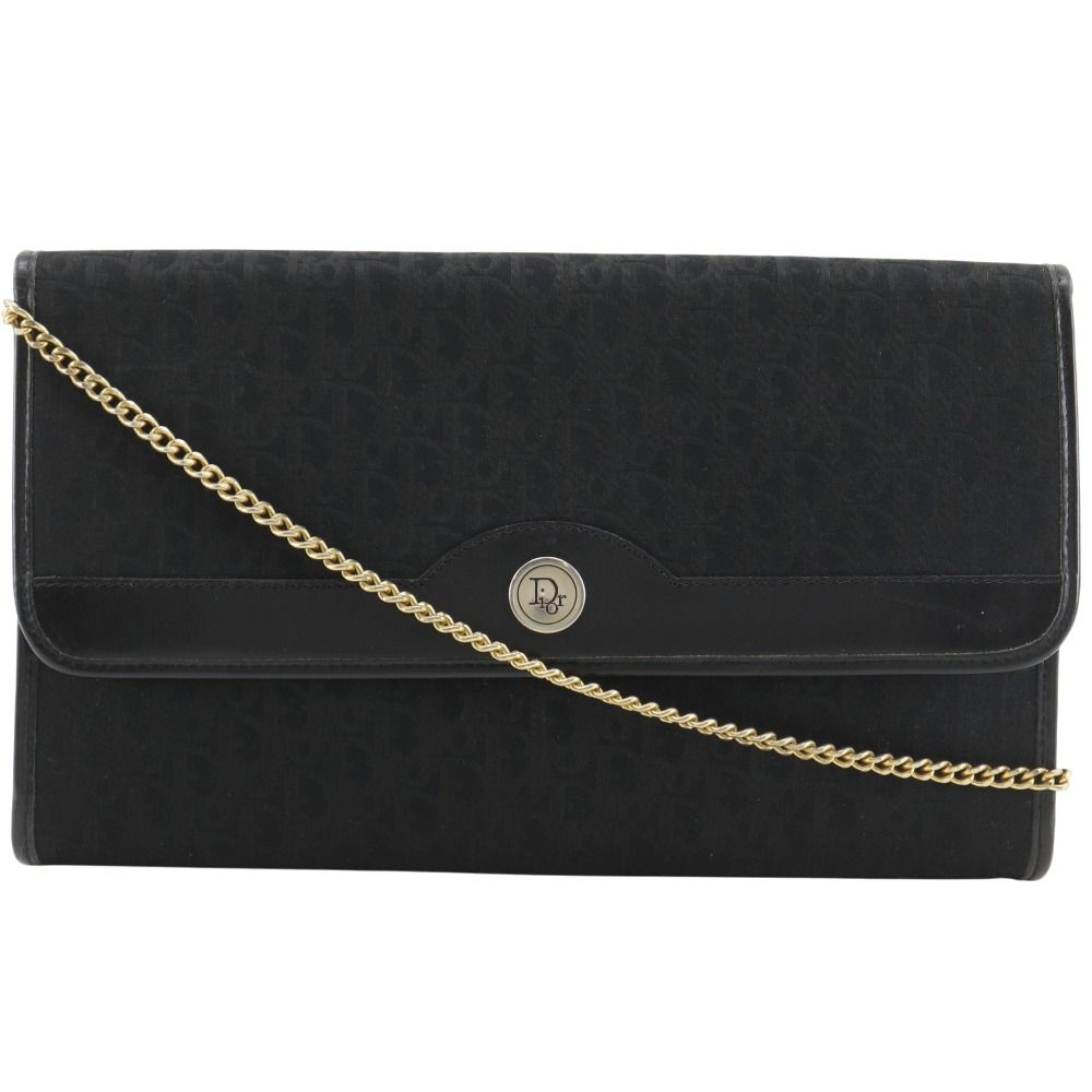 Dior Chain Shoulder Vintage Canvas Black Bag