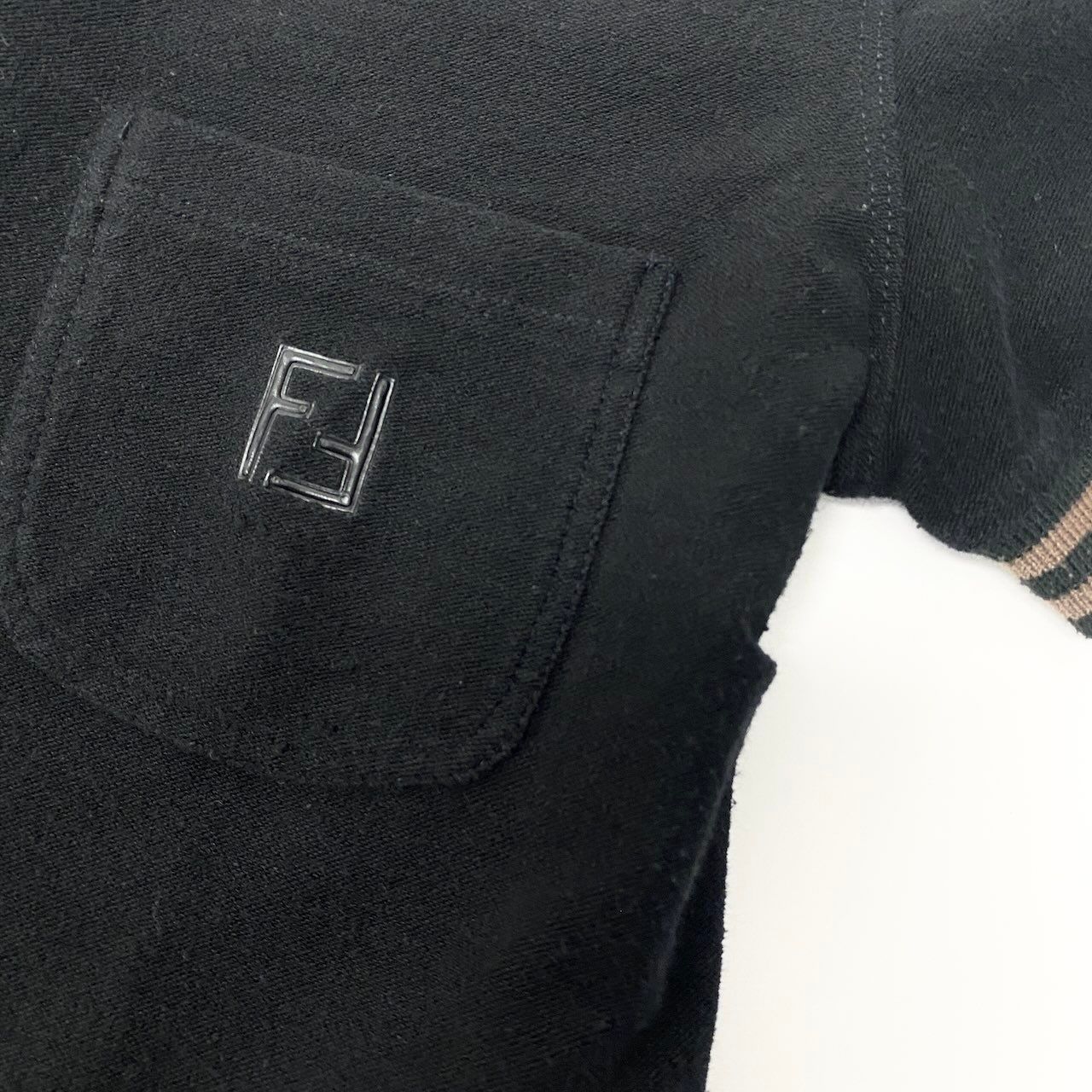Fendi Short Sleeve Polo Dress FF Logo 42 Black — view 6