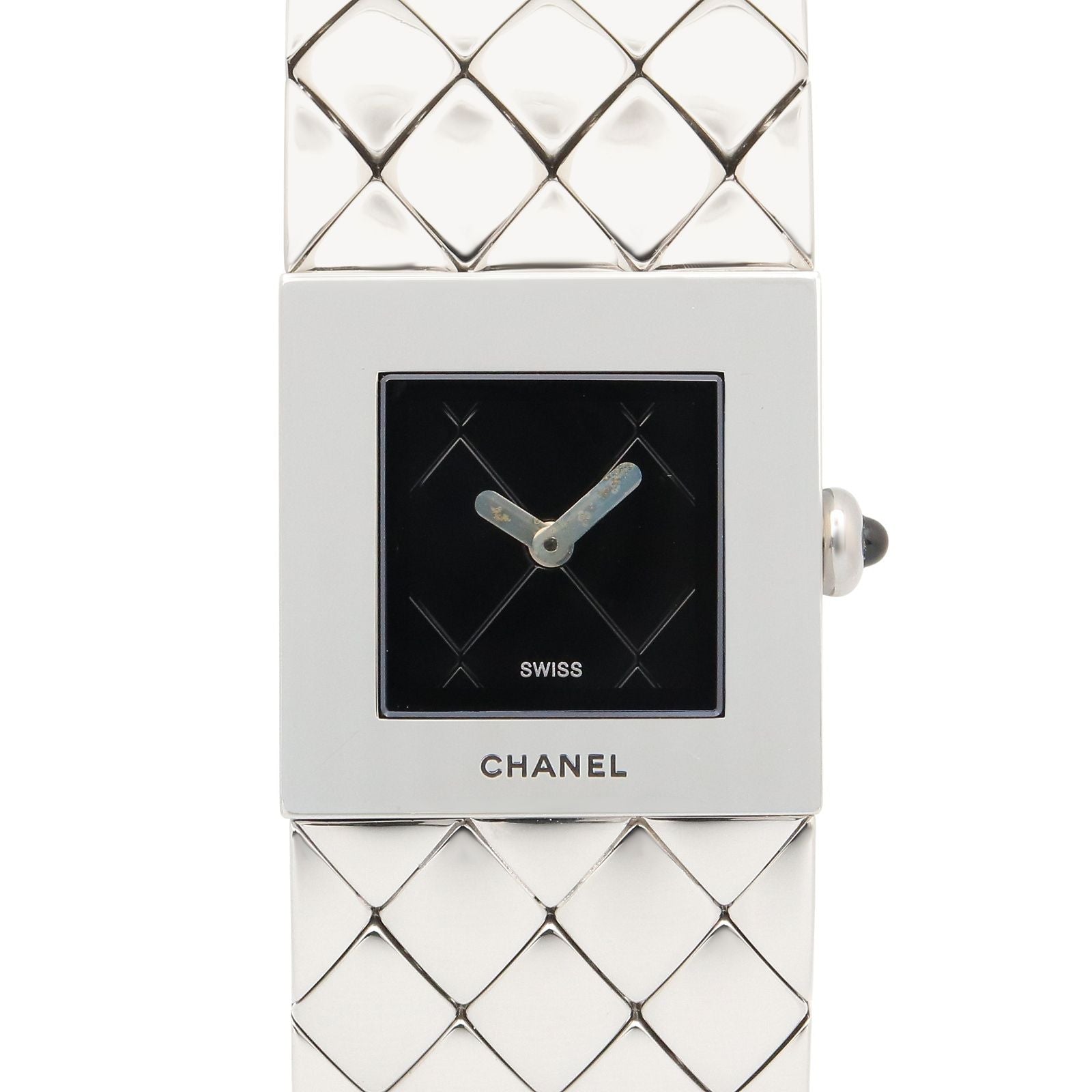 Chanel Watch Quilted Black Stainless Steel